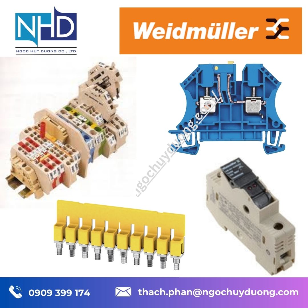 Cầu đấu vít Weidmüller WDU Series – WDU 2.5, WDU 4, WDU 10, WDU 16, WDU 35, WDU 70, WDU 95, WDU 120, WDU 150
