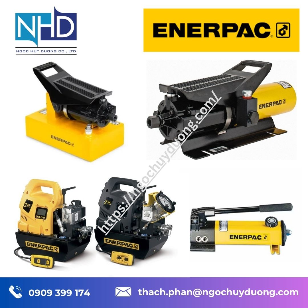 Bơm khí nén thủy lực Enerpac PAM1041 – Phiên bản lưu lượng lớn, xi lanh đơn tác