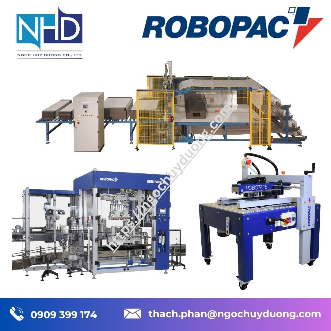 Phân phối Máy dán thùng Robopac ROBOTAPE ME LH HD – Cho thùng thấp, truyền động trên & dưới