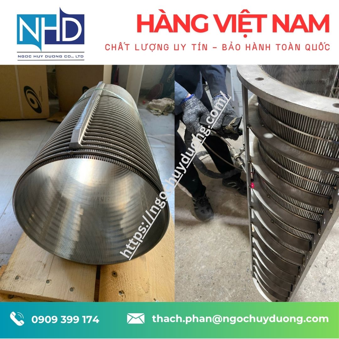 Thiết kế, sản xuất giỏ lọc dây nêm Inox giá xưởng