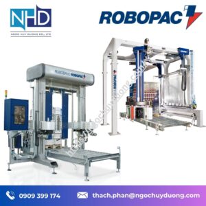 máy quấn màng ngang Roboband Custom Line – Tùy chỉnh theo layout nhà máy, tích hợp dán nhãn:in mã vạch tự động