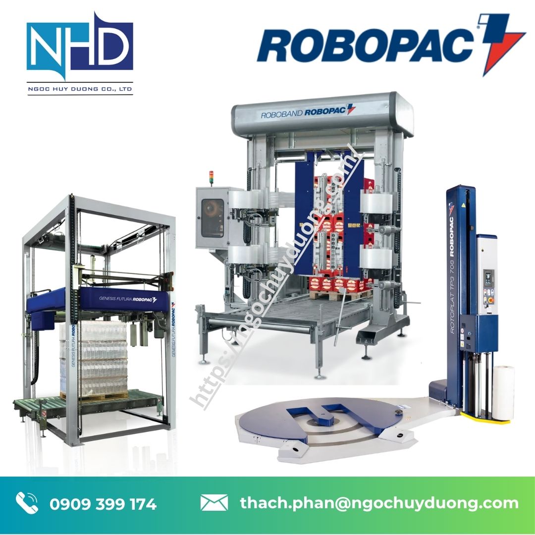 Máy quấn màng pallet Robopac Rotoplat TP3 giá kho