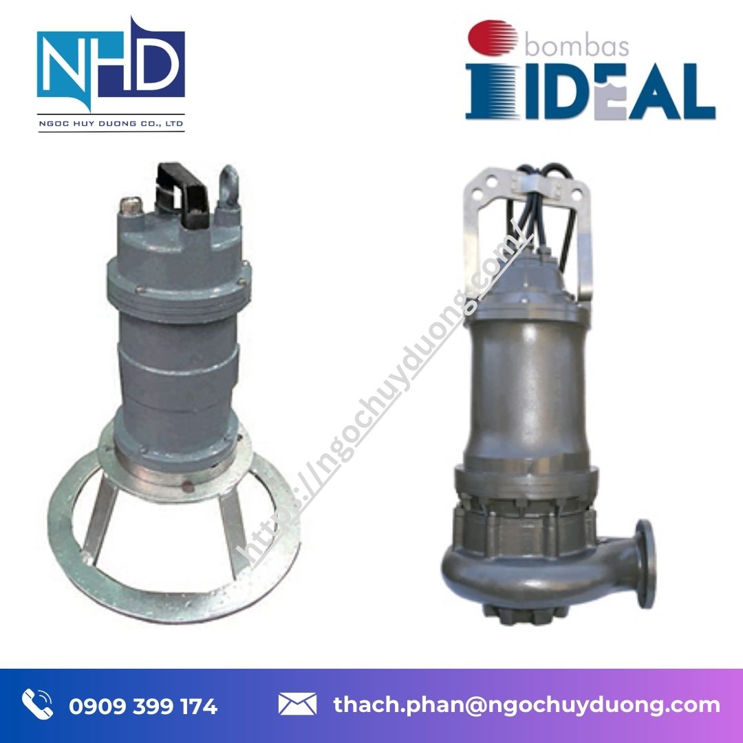 Máy khuấy chìm nước thải Bombas Ideal Turbo Vortex 550 – Công suất 5.5 HP, dùng cho hố bơm lớn, trạm bơm đô thị & nhà máy xử lý nước thải