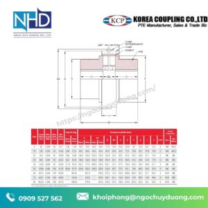 Khớp nối trục KCP KW FLEX COUPLINGS Koreacoupling