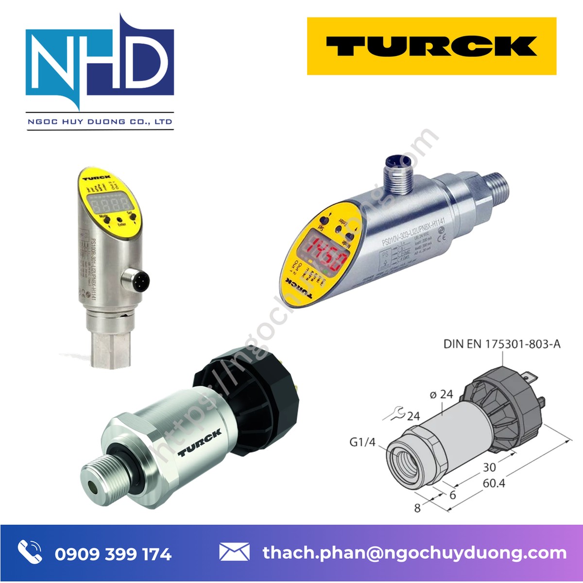 Đại lý giá tốt Cảm biến áp suất TURCK PT6R-1004-I2-H1143 Giá tốt