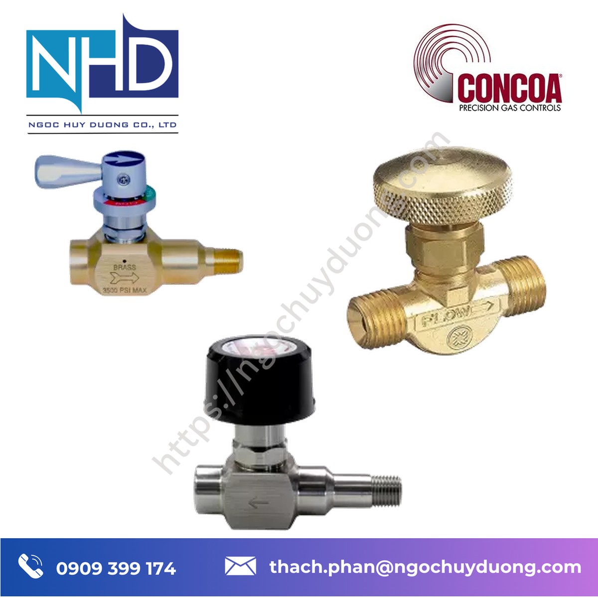 Tổng kho hàng sẵn Van khí độ tinh khiết cao CONCOA chính hãng